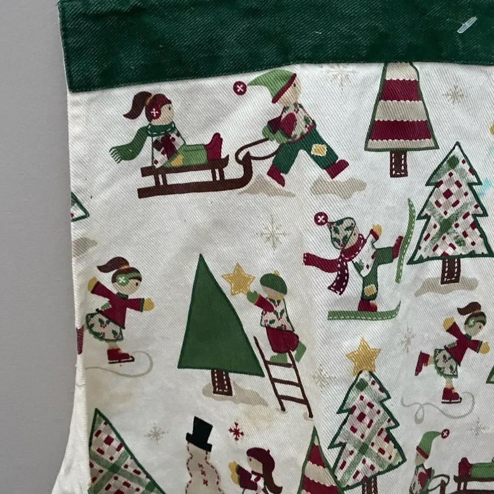 Ritz Christmas Tree Kids Green and Cream Holiday Apron